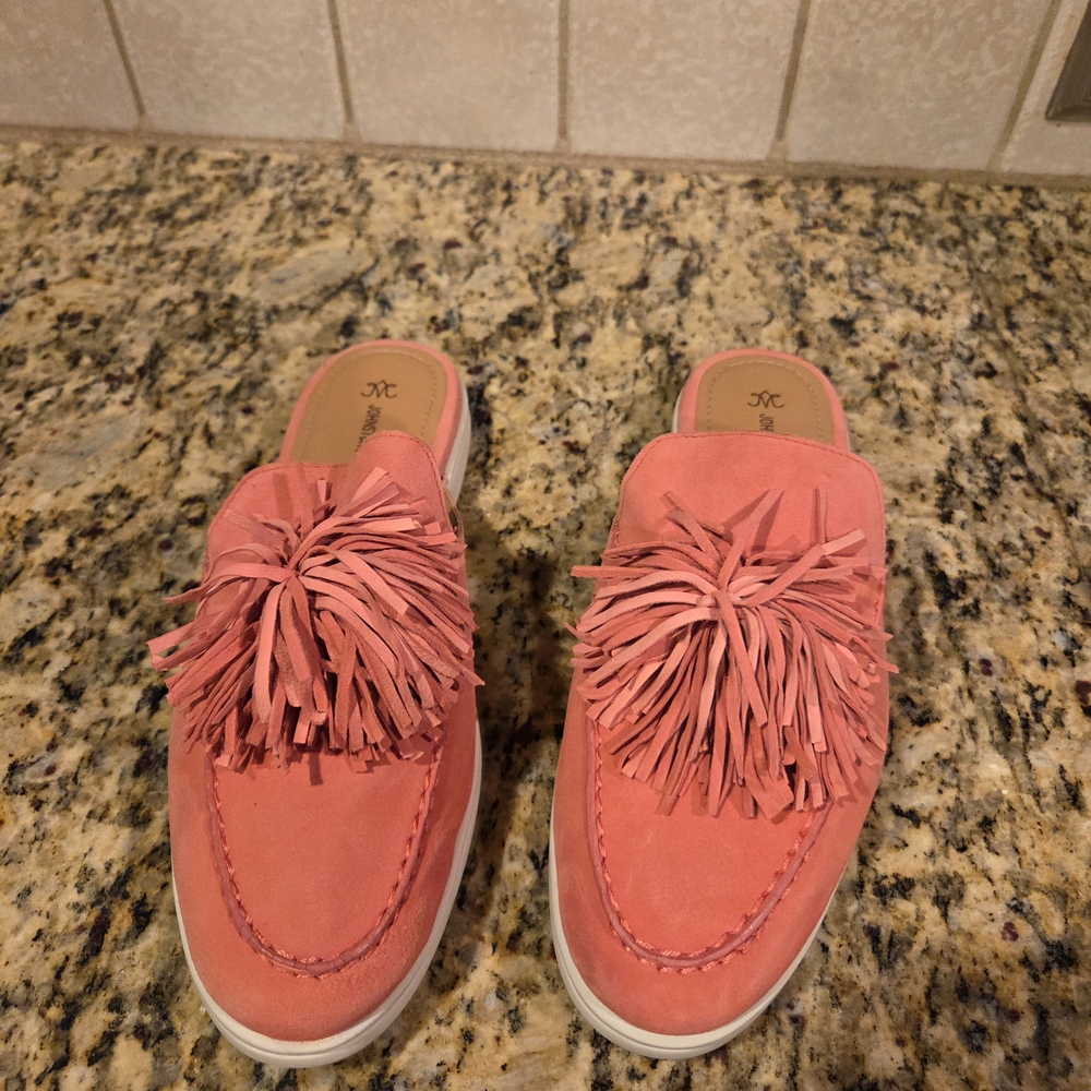 Coral Fringe Loafers